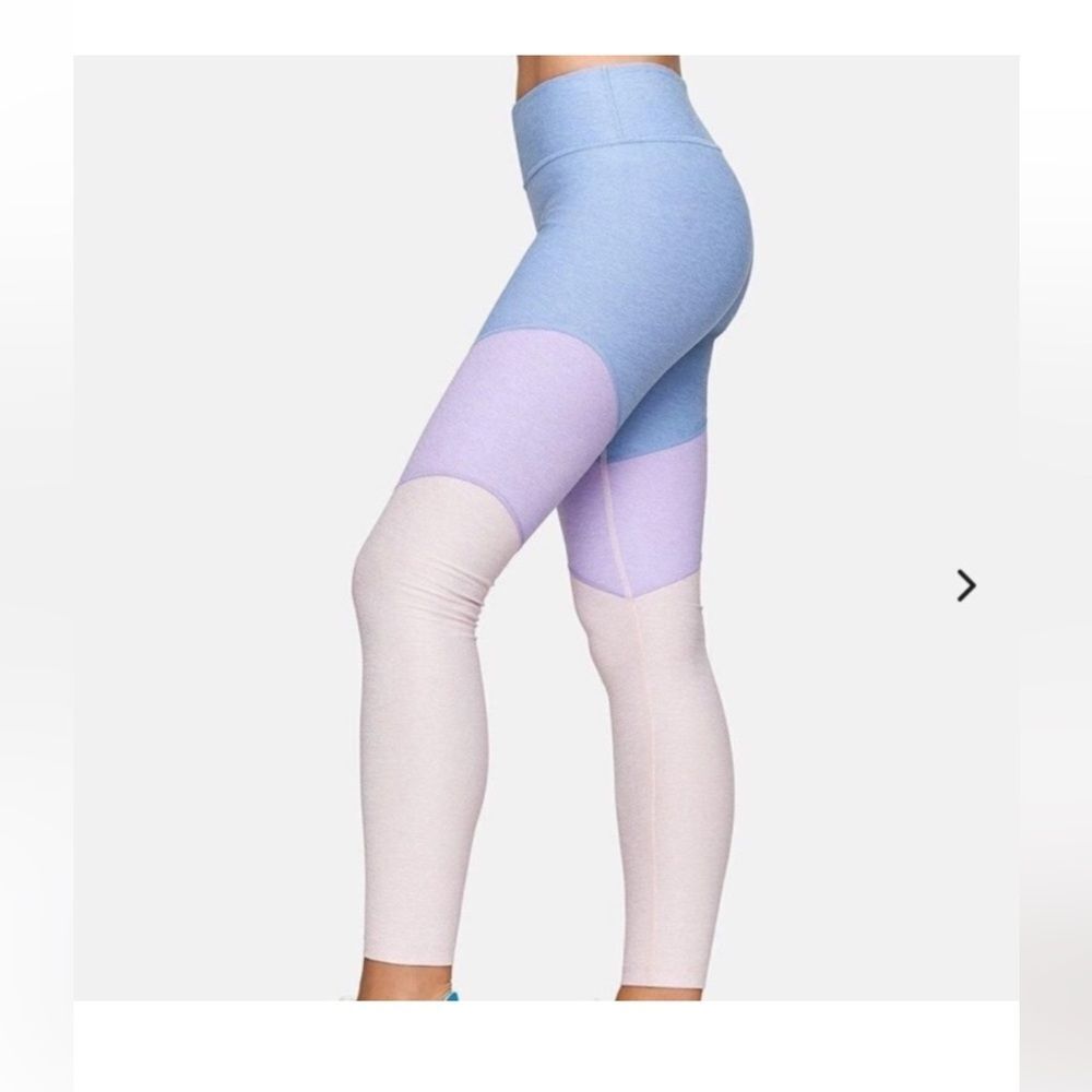 Outdoor Voices block leggings blue purple Small